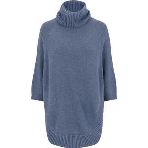 NEW BISHOP + YOUNG casual clutch naomi turtleneck poncho in blue